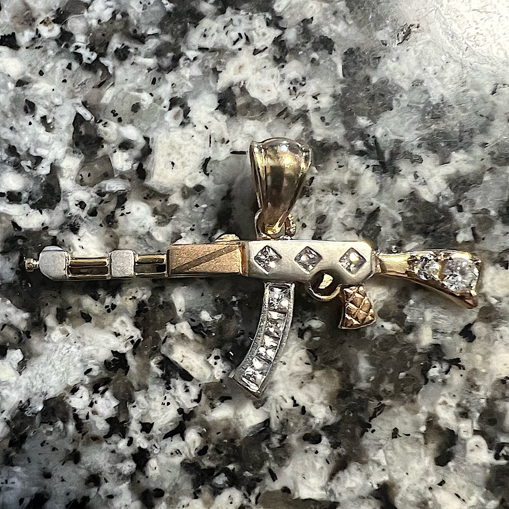 14k Gold AK47 Pendant